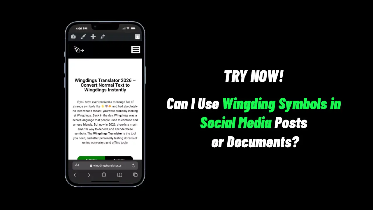 Can I Use Wingding Symbols in Social Media Posts or Documents?